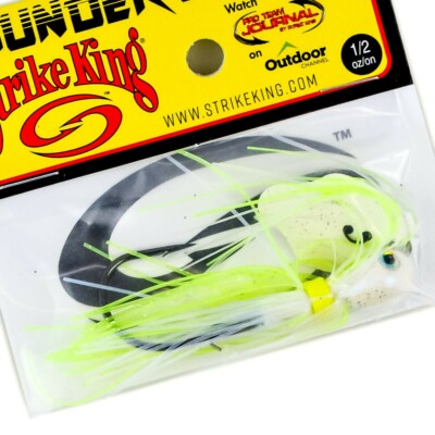 STRIKE KING Thunder Cricket Vibrating Bladed Swim Jig 1/2oz - CHARTREUSE BLUE