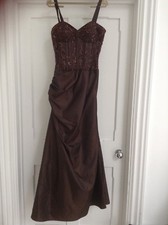 Ladies Brown Evening Dress UK 12