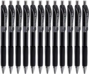 Retractable Gel Pens, Comfort Grip, 0.7mm Fine Point, Black Ink, 12 Pack - Picture 1 of 2