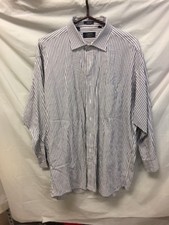 Chaps Ralph Lauren Striped Long Sleeve Button Down Shirt Mens Sz 17 1/2