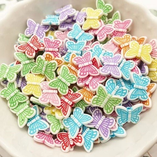 14x11mm Acrylic Multicolor Butterfly Beads - Picture 1 of 8