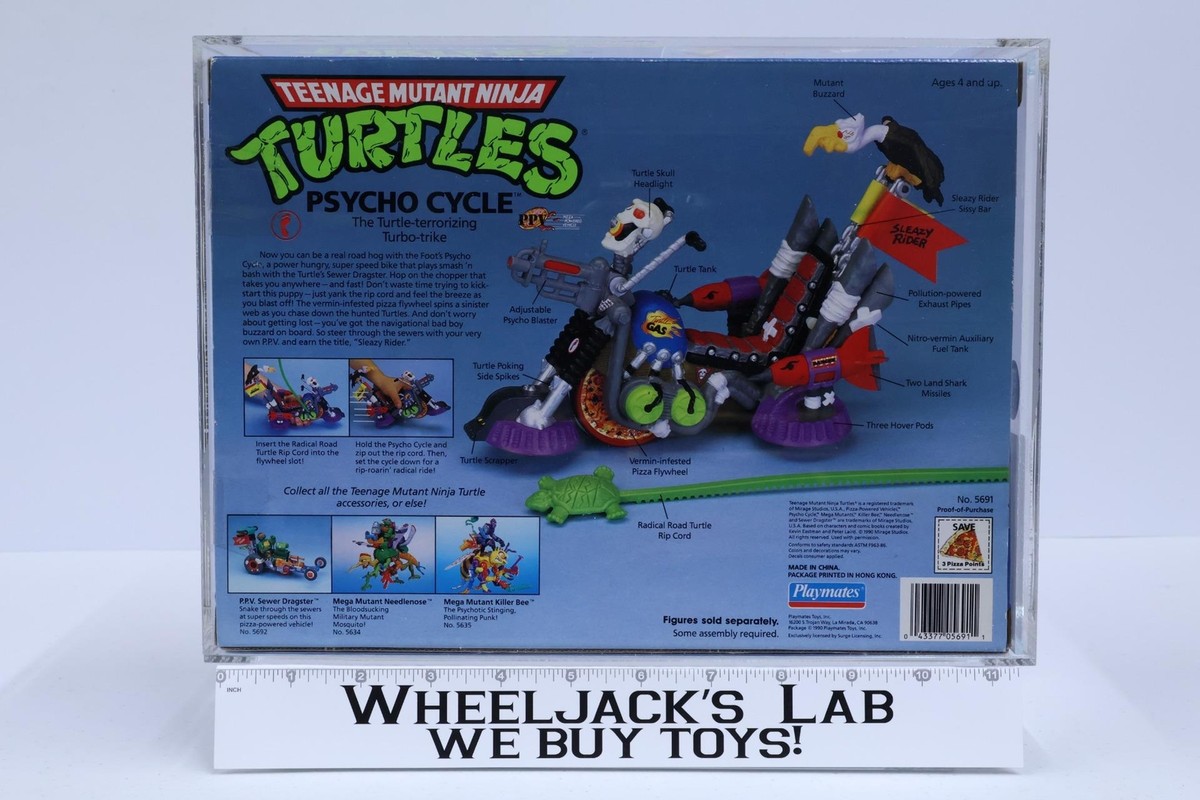 Psycho Cycle CAS GRADED 85+ TMNT 1990 Playmates Vehicle NEW SEALED