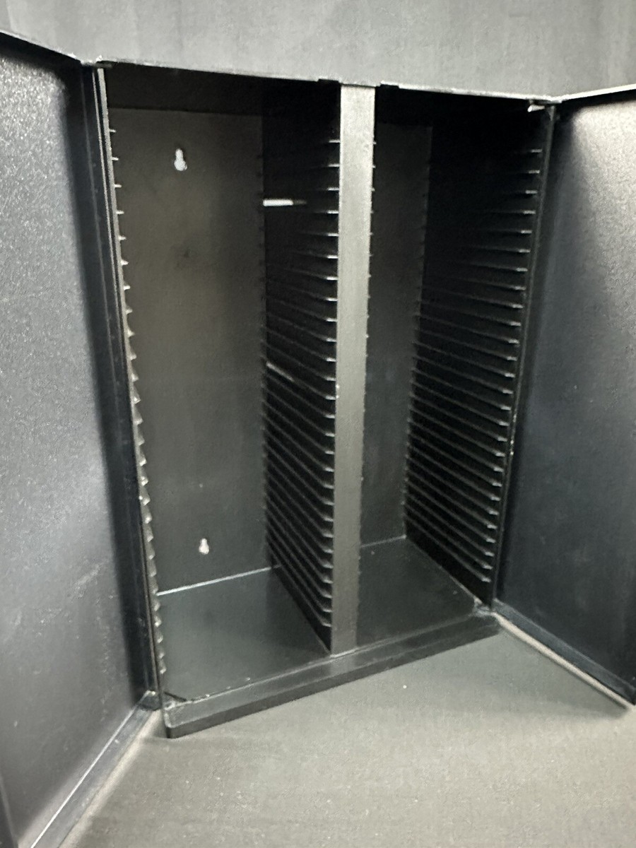 Black Laserline 60 CD Rack Case CD60D Folding Doors Wall Mount