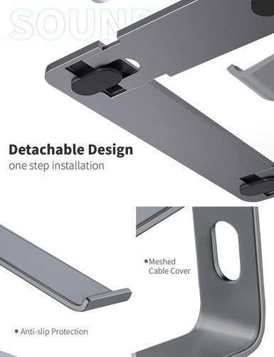 Laptop Stand, Aluminum Computer Riser, Ergonomic Laptops Elevator for Desk US - Picture 27 of 37