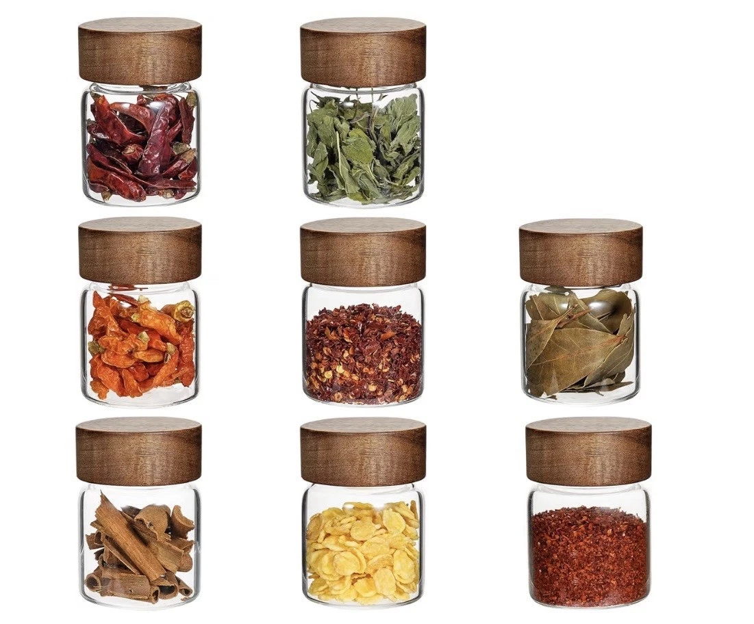 Glass Spice Jars Seasoning Containers Small Glass Jars with Lids Airtight
