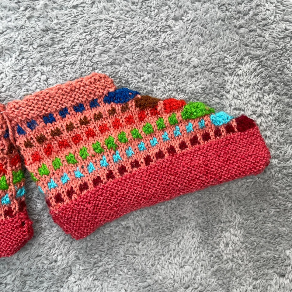 Calcetines Tejidos Hechos a Mano Mujeres 4-5 Rosa Lana Haight Street Bazar Artístico Boho 7.5" Largo Foto 3 de 4