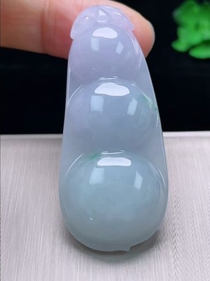 Wonderful Untreated Icy Green Jadeite Myanmar Jade Lucky Pod Pendant Grade A