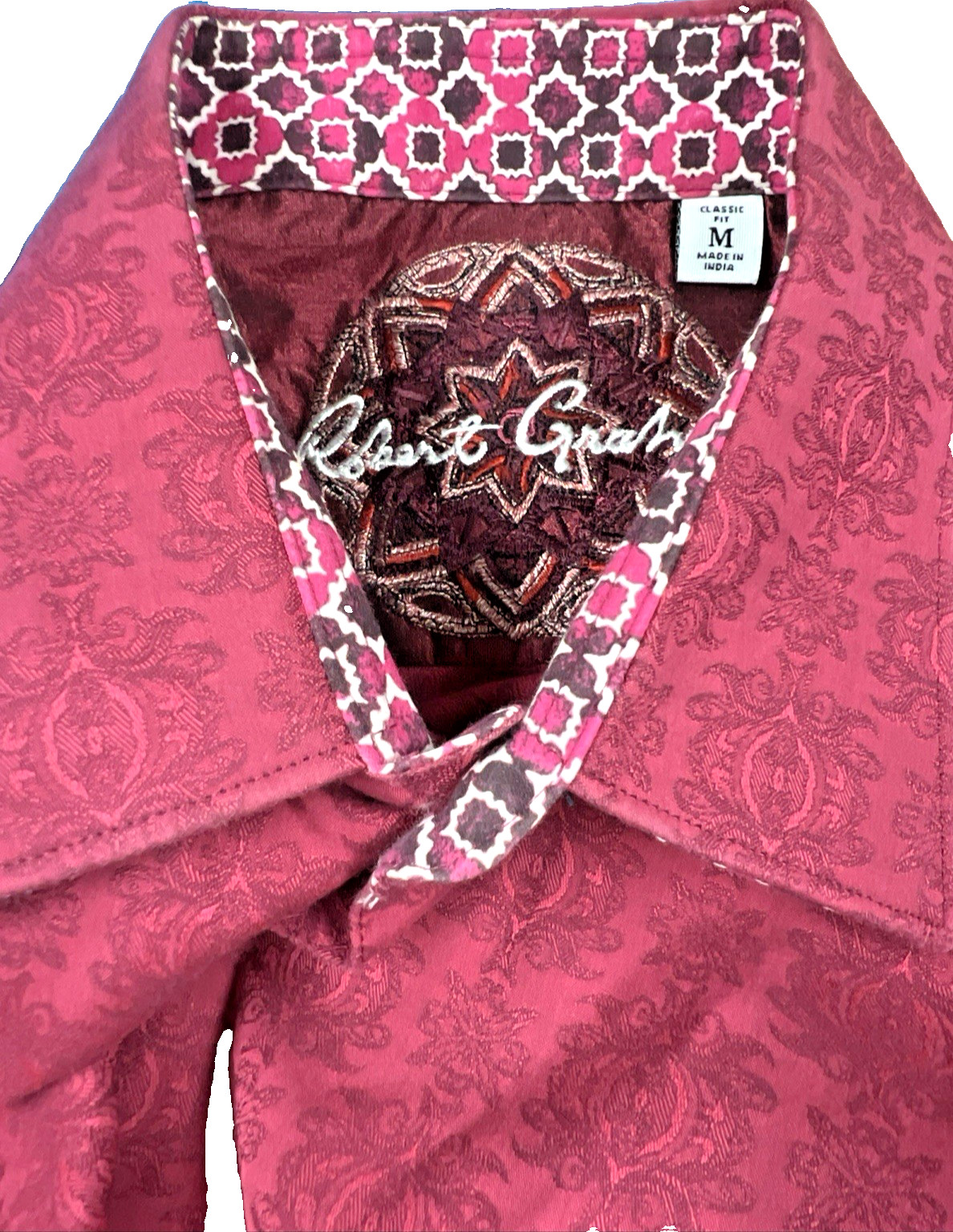 Robert Graham Red Patterned L/S Button Front Flip… - image 3