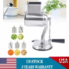 Rotary Cheese Grater Hand Crank Vegetable Food Chopper Shredders Stainless Steel