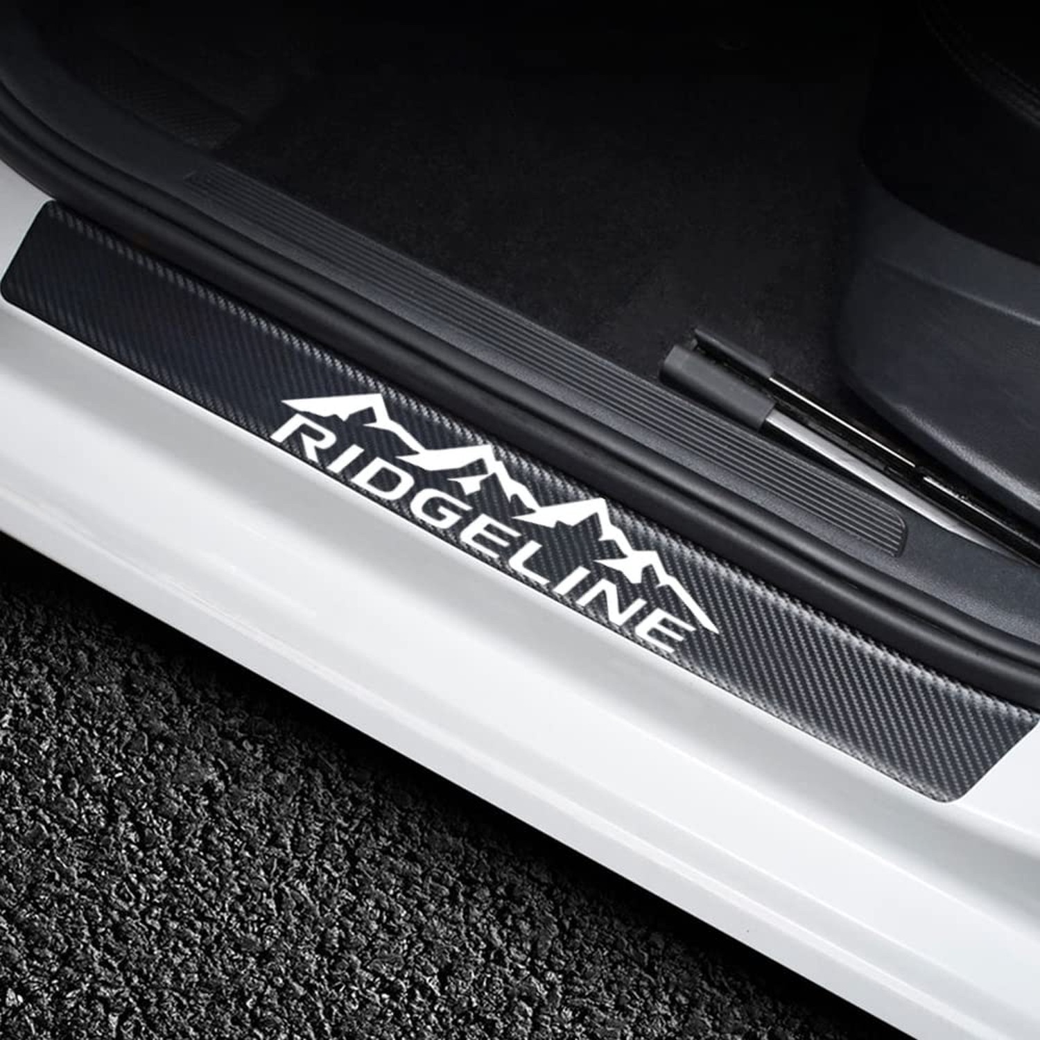 4Pcs Car Door Sill Protector for Ridgeline 2005-2023 Accessories, Carbon Fibe...