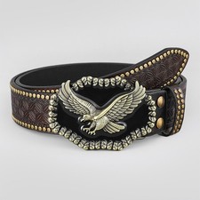 Western Cowboy Belt New Pu Leather Mens Vintage Waist Belt Buckle Belt Mens Belt