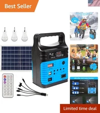 Multi-Outlet Portable Solar Generator with Battery Pack - 5 Outputs & LED Light