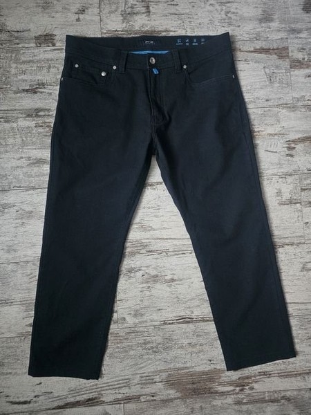 Men Pierre Cardin Jeans Black Cotton 36-38