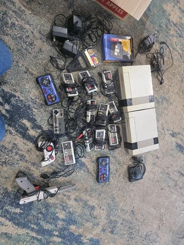 Vintage Original Nintendo Console X2 with Controllers and Games Tested Working