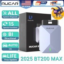 MUCAR BT200 MAX All System AI Diagnostic Tool Car OBD2 Scanner Action Test CANFD