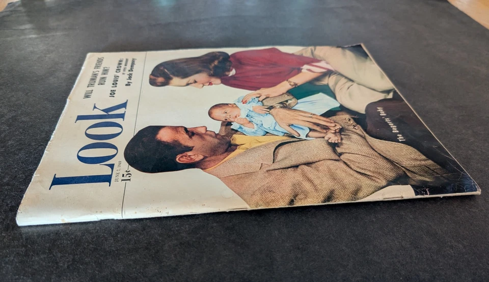 Look Magazine June 7, 1949 Humphrey Bogart Lauren Bacall Jack Dempsey Joe Louis - Image 3 of 4