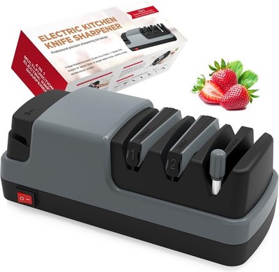 Electric Knife Sharpener- 4 in 1 Electric Knife Sharpeners for Kitchen Knives