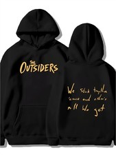 The Outsiders Inspired Hoodie - Black with Orange Lettering  Iconic Book Quote,