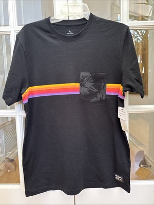 Rip Curl Surf Revival Hoffman Pocket T-Shirt Black Sz: Medium M Standard Fit NWT