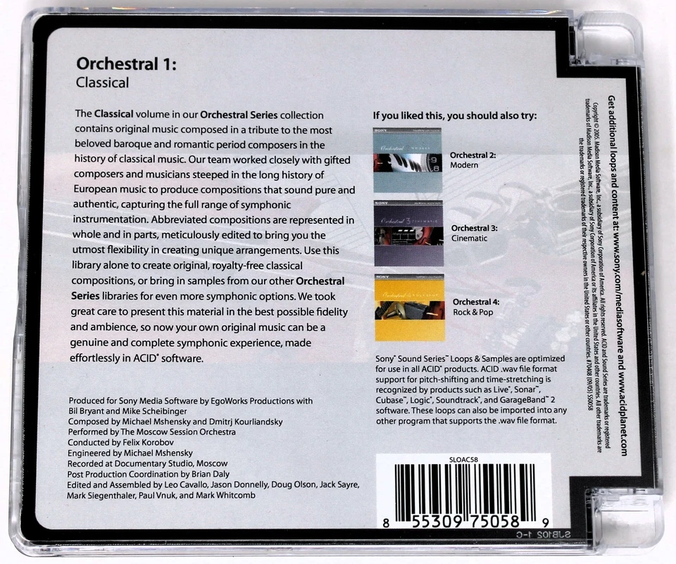 Sony Sound Series Orchestral 1 Classical Loops Sound/Sample Library/Sampling CD - Image 3 of 3
