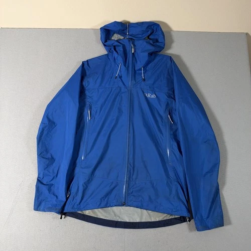 Rab Downpour Rain Jacket Blue Men’s Large Full Zip (Stains) - product listing photo