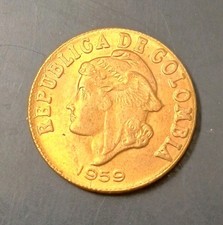 1959 Colombia  2 Centavos  Coin ( KM.#214)