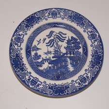 English Ironstone Tableware Old Willow Dinner Plate 25cm