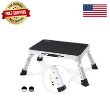 3 Levels Adjustable Folding One Step Stool Safer Metal Step Stools