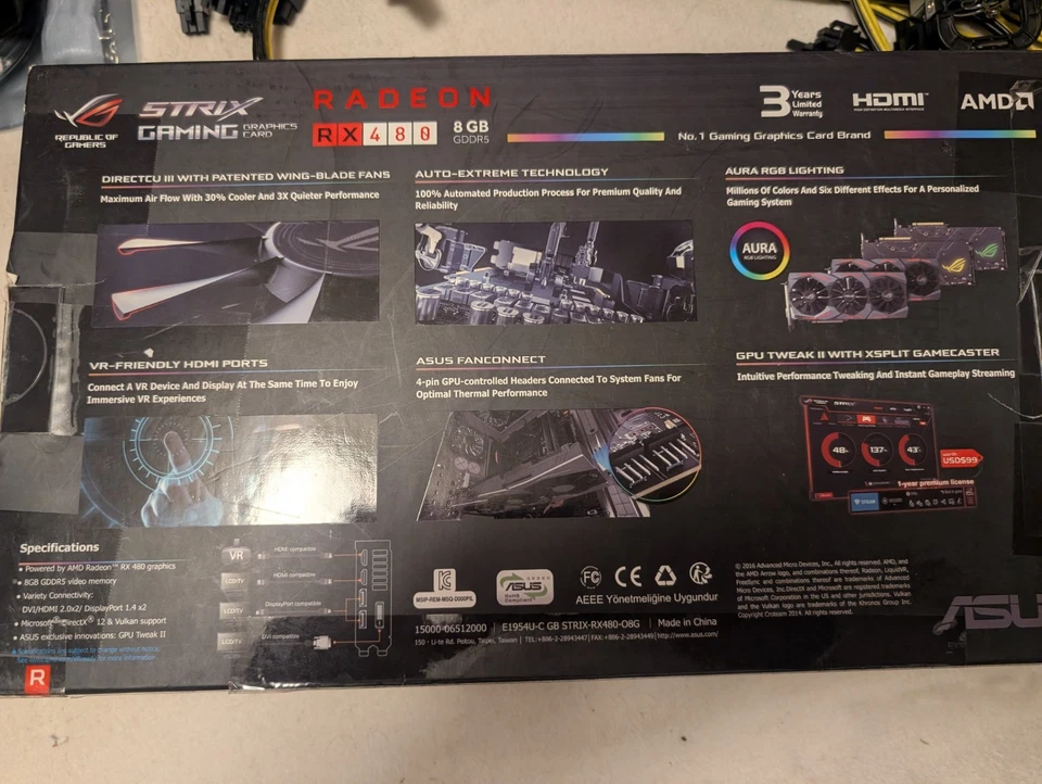 ASUS ROG Strix Radeon Rx 480 8GB GDDR5 Graphics Card - Image 2 of 2
