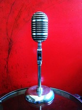 Vintage 1940's Electro Voice 725 dynamic cardioid microphone w chrome stand 726
