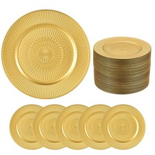 100 Pcs Charger Plates Bulk 13'' Round Dinner Plate Chargers for Wedding Party--