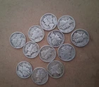 1942 Mercury (Winged Liberty) Dimes Lot, Silver 0.9 Business Strike