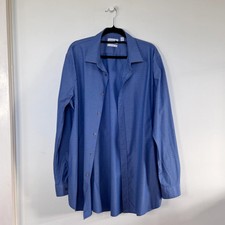 Lacoste Blue Button-Up Shirt   US 17   Easy Care Fabric