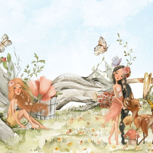 Fotomurale-TESSUTO NON TESSUTO-FATA DELLA FORESTA-(C14686)-Carta da parati-su misura-Bambi sala giochi fate casa XL - Foto 2 di 7