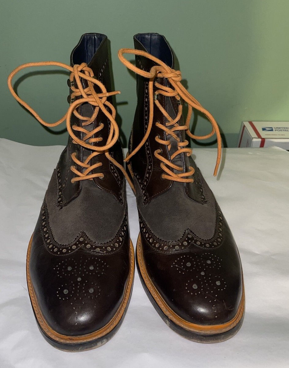 Cole Haan Shoes Mens 9 M Air Harrison Brown Wingtip Leather Lace up C10756 Cole Haan Wingtip Boots | eBay main image 3