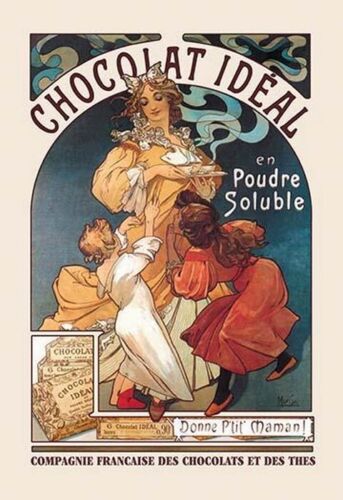 Chocolat Ideal by Alphonse Mucha - Art Print - Picture 1 of 1