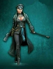 1:24 75mm Resin Figure Model Kit German Soldier Officer Sexy Girl WWII Unpainted