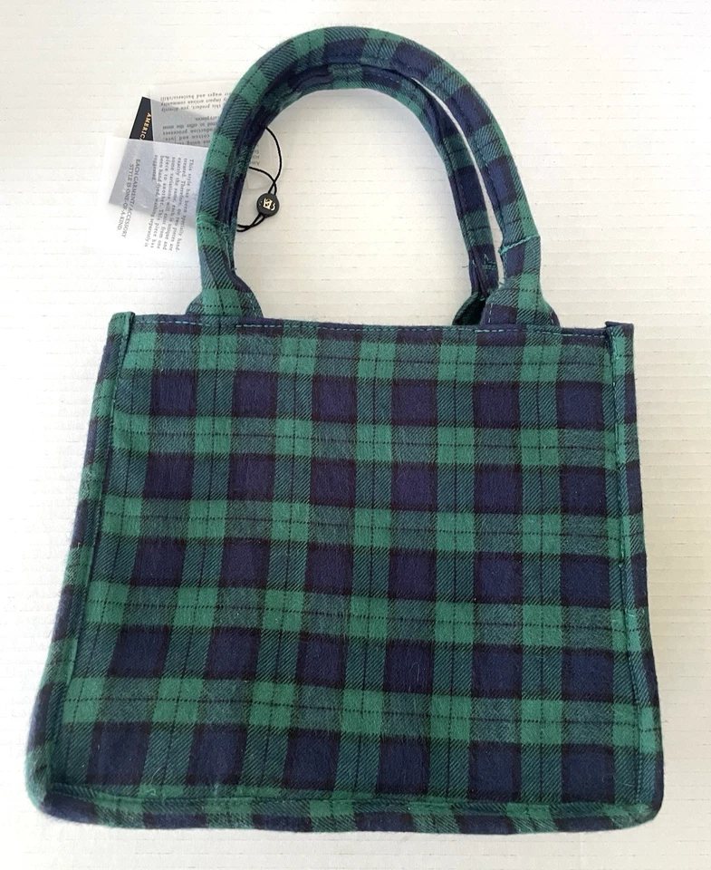¡NUEVO CON ETIQUETAS! Bolso Bandolera America & Beyond Verde Tartán Cuadros Cuentas Hojas Foto 3 de 4