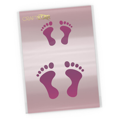 Baby Fußabdruck Schablone - Kinder Fußabdruck Basteln / Airbrush Vorlage