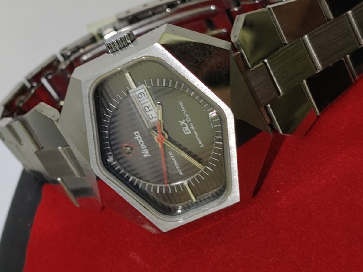 ULTRA RARE MINT NIVADA LEONARDO DA VINCI GLX VTG BLACK DIAL