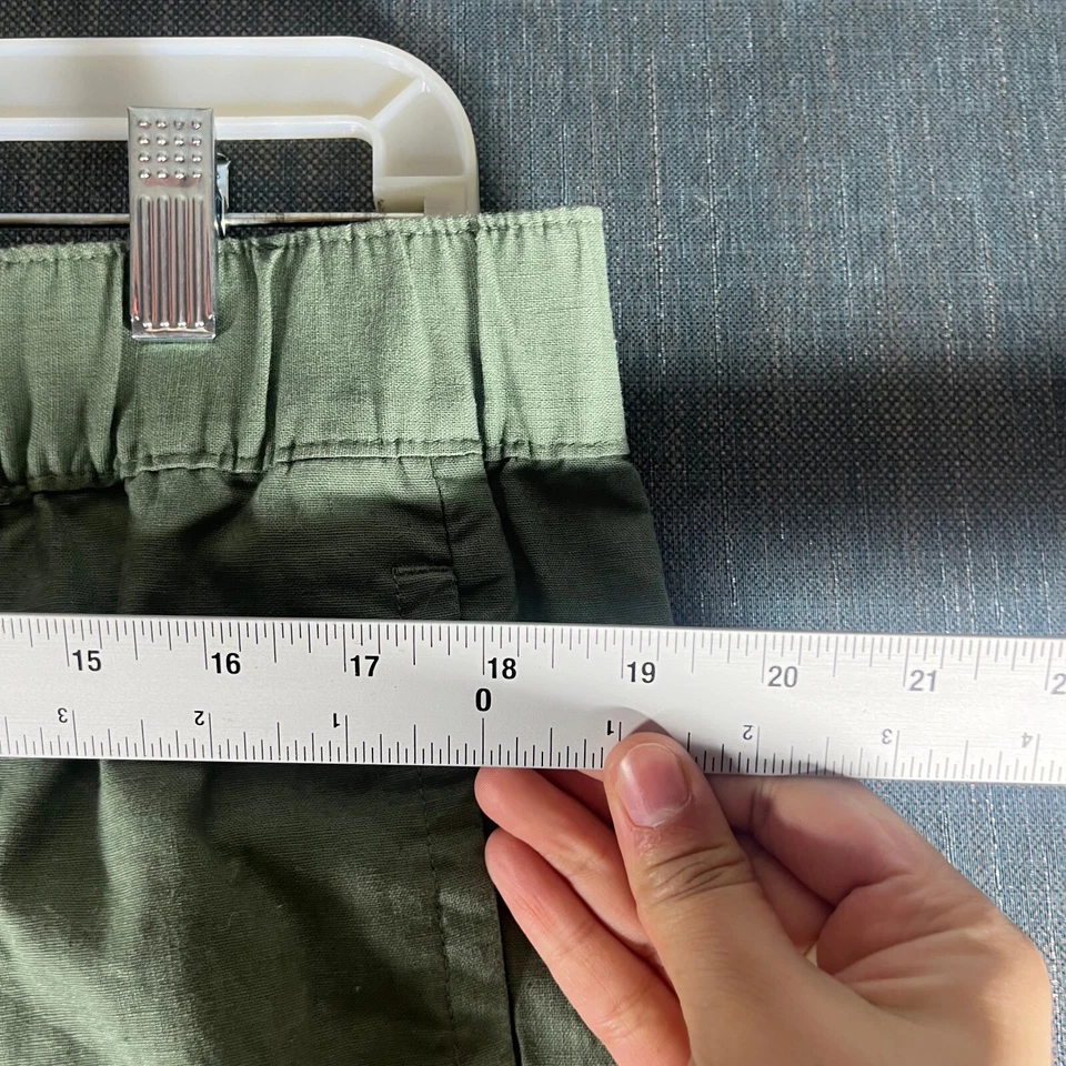 Pantalones cortos para mujer Eddie Bauer talla L mezcla de lino verde Foto 4 de 4