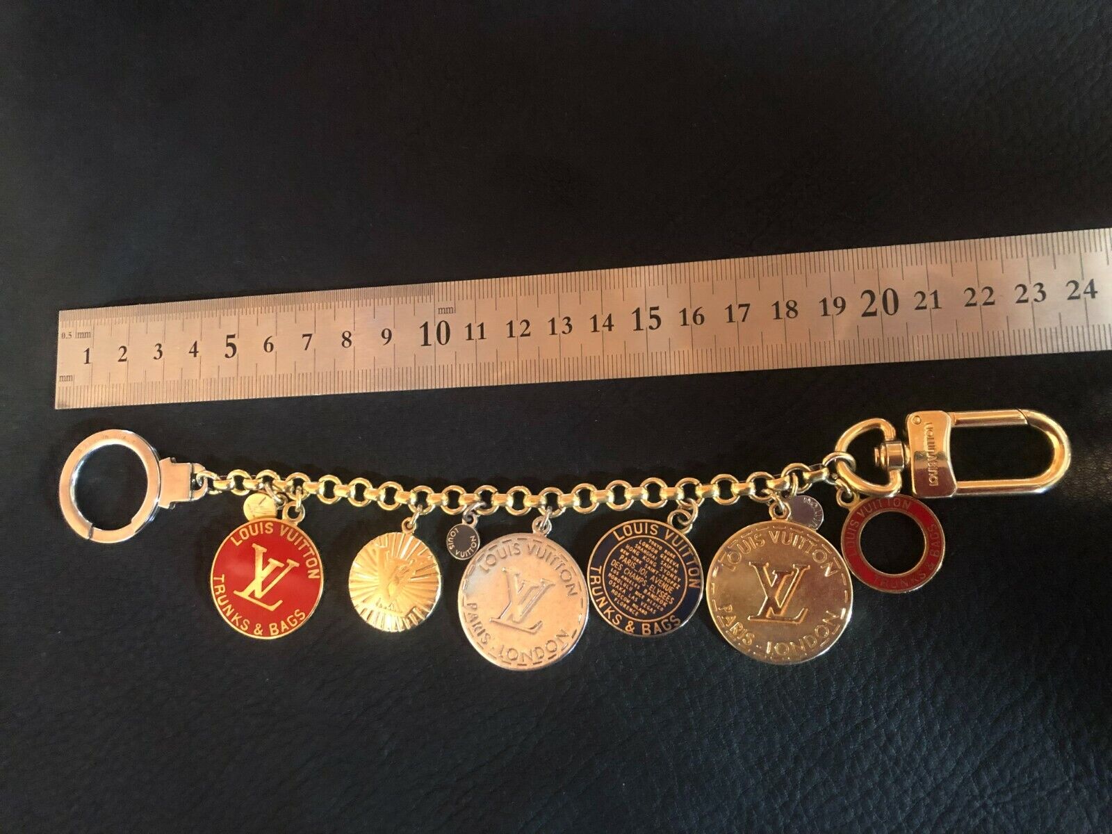 LOUIS VUITTON Bag charm Key chain ring holder AUTH TRUNKS &BAGS COIN Rare  F/S　LV