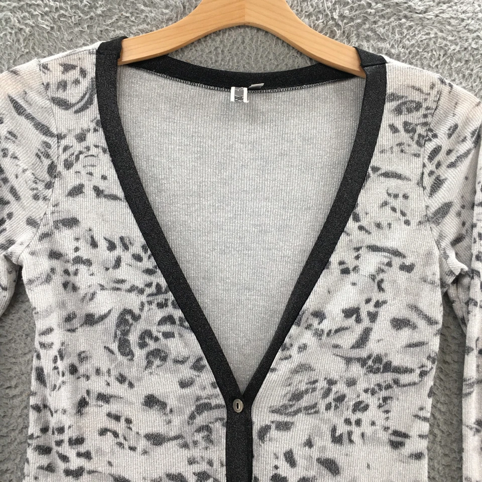 BKE кнопка спереди кардиган свитер женщин M серый VNeck длинным рукавом повседневный вязаный - Изображение 2 из 4
