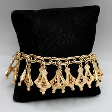 1950s Emmons Charm Bracelet Gold Tone