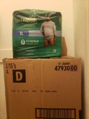 Depend FIT-FLEX  Underwear for Men Maximum Absorbency XL Gray 30 Count