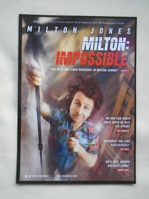 MILTON JONES Live theatre event Mission Impossible 2020 UK Tour Promo flyers x 2