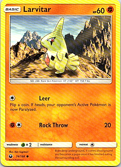 Larvitar 74/168 Pokemon Celestial Storm Regular Light Play 