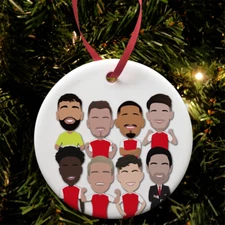 Arsenal 2024-25 Christmas Tree Decoration Flat Ceramic Bauble Gunners Great Gift