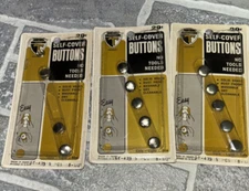 Vintage Buttons to Cover  Size 1/2" 18 one packages open 13 Self Cover New