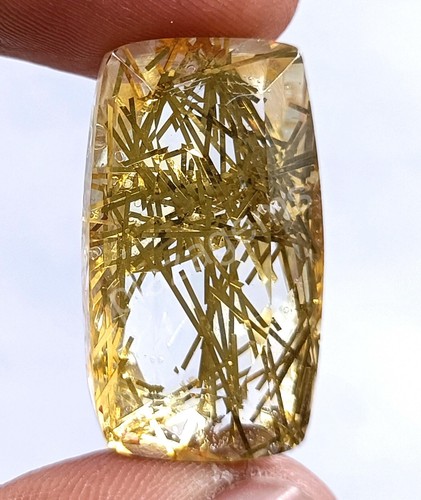 Cojín 41.45 CT Goldan Cuarzo Rutilado Certificado Transparente Gemas Sueltas 5NI - Imagen 3 de 8